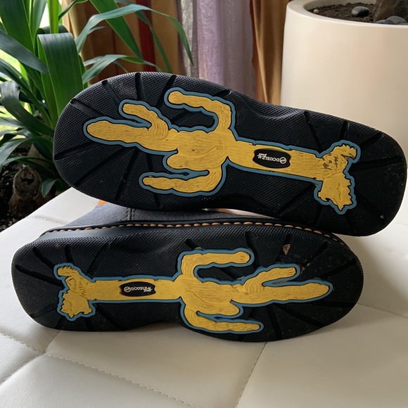 Double-H Deep Yellow Leather and Denim Western Roper Boots - Picture 5 of 8